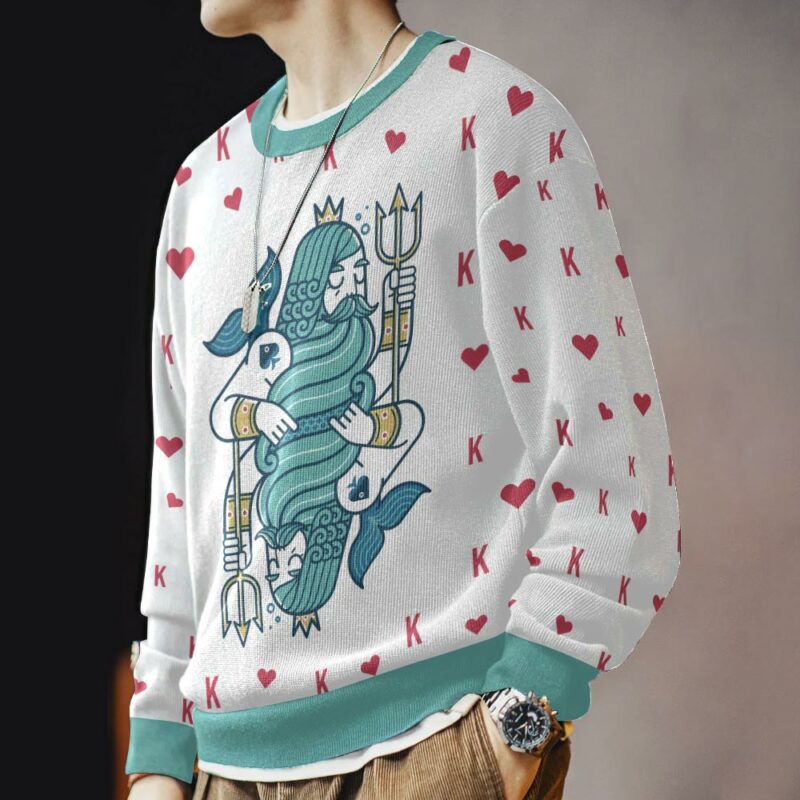 "King and Queen of the Ocean" Valentine Couple Sweater