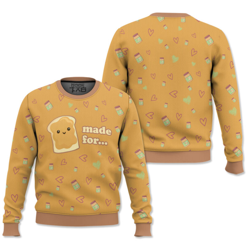 Made for each other Peanut and Jam couple Valentine Sweater