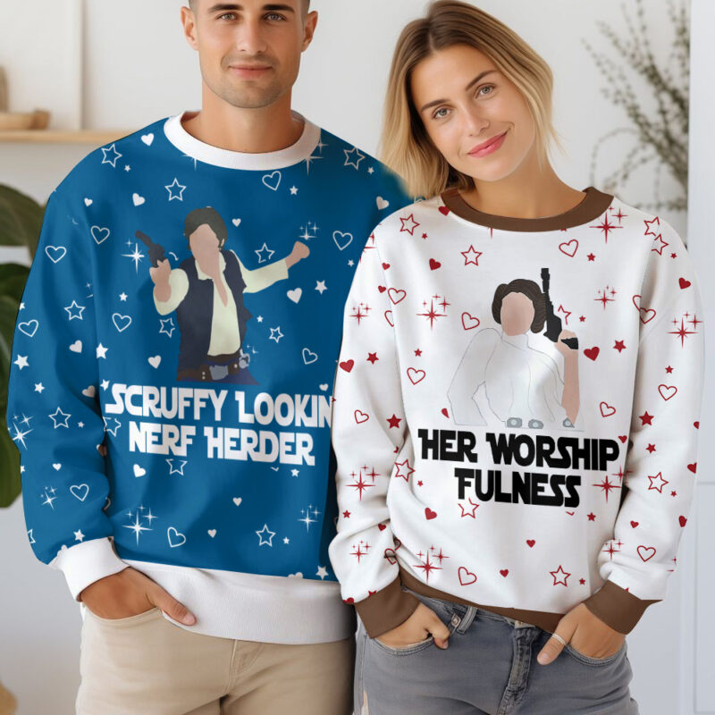 Han Solo and Leia Princess Valentine Couple Sweater