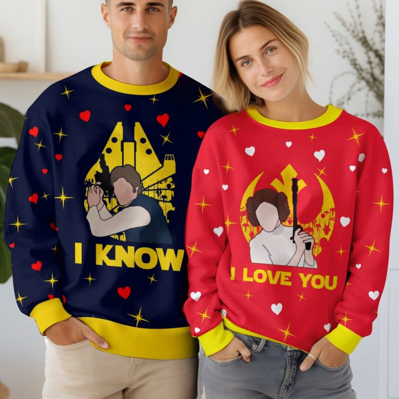 Han Solo and Leia Princess Valentine Funny Couple Sweater