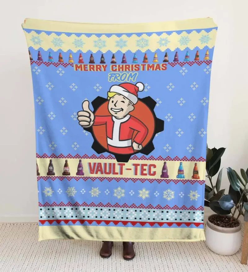 Fallout "Merry Christmas From Vault-Tec" Blanket