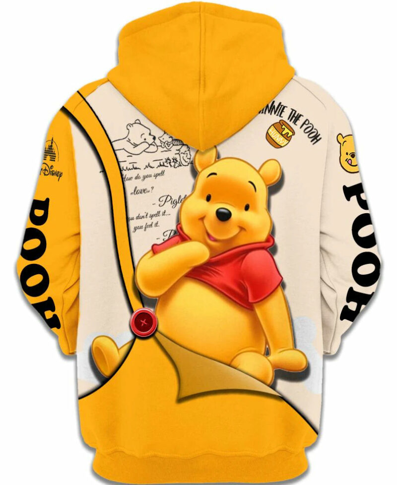 Adorable Winnie The Pooh Zip Up Hoodie