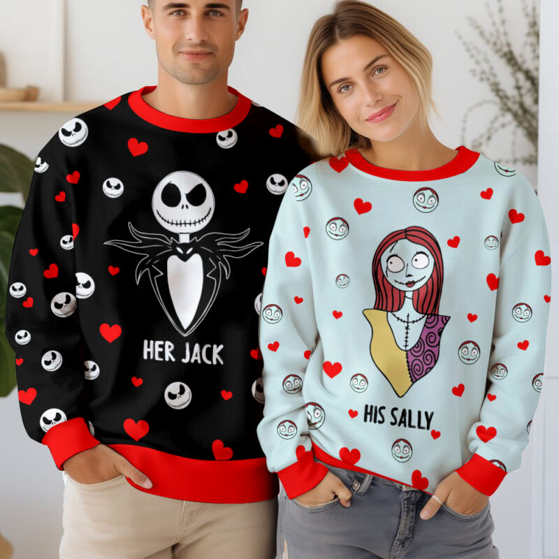 "Jack and Sally" Couple funny Valentine Sweater