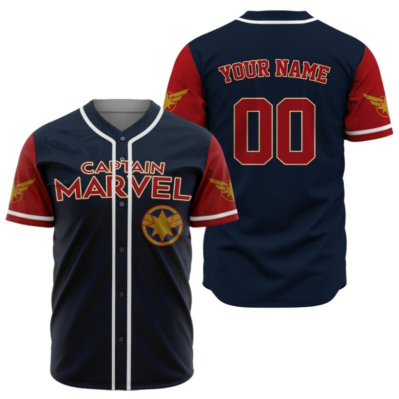 Personalized Captain Marvel Baseball Jersey