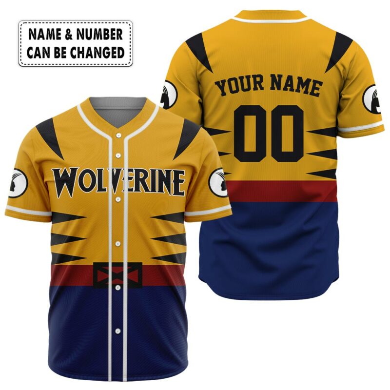 Personalized Wolverine Baseball Jersey