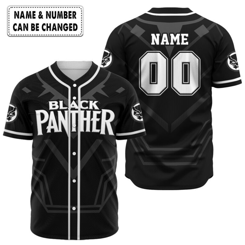 Personalized Black Panther Baseball Jersey