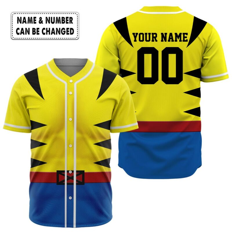 Personalized Wolverine Cosplay Marvel Baseball Jersey