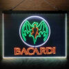 Bacardi Bat Man Cave 3-Color LED Sign Man Cave Home Bar Pub Decor