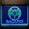 Bacardi Bat Man Cave 3-Color LED Sign Man Cave Home Bar Pub Decor