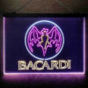 Bacardi Bat Man Cave 3-Color LED Sign Man Cave Home Bar Pub Decor