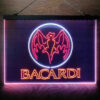 Bacardi Bat Man Cave 3-Color LED Sign Man Cave Home Bar Pub Decor