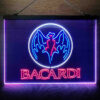 Bacardi Bat Man Cave 3-Color LED Sign Man Cave Home Bar Pub Decor