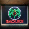 Bacardi Bat Man Cave 3-Color LED Sign Man Cave Home Bar Pub Decor