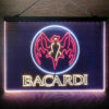 Bacardi Bat Man Cave 3-Color LED Sign Man Cave Home Bar Pub Decor