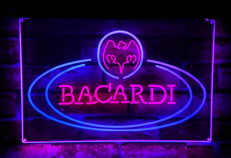 Bacardi Rum LED Sign Man Cave Home Bar Pub Decor