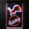 Blue Moon Detroit Lions Est 1934 LED Sign Man Cave Home Bar Pub Decor