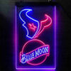 Blue Moon Houston Texans Est 2002 LED Sign Man Cave Home Bar Pub Decor