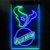 Blue Moon Houston Texans Est 2002 LED Sign Man Cave Home Bar Pub Decor