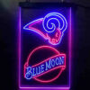 Blue Moon Los Angeles Rams Est 1937 LED Sign Man Cave Home Bar Pub Decor