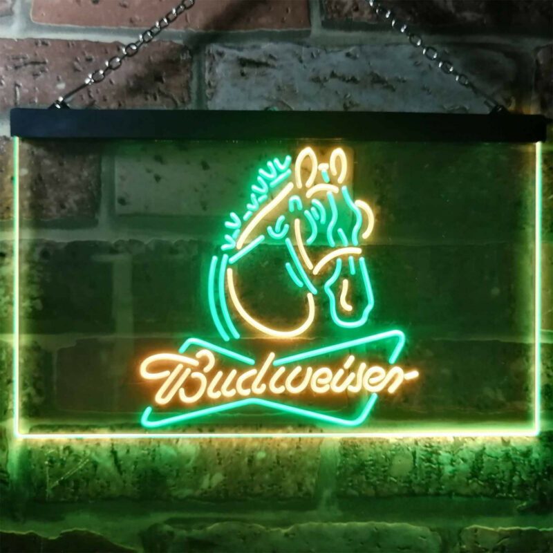 Budweiser Clydesdale Horse Head LED Sign Man Cave Home Bar Pub Decor