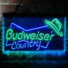 Budweiser Country Cowboys Bowtie Hat LED Sign Home Bar Decor