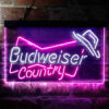 Budweiser Country Cowboys Bowtie Hat LED Sign Home Bar Decor