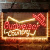 Budweiser Country Cowboys Bowtie Hat LED Sign Home Bar Decor