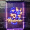 Budweiser Cowboy Play Guitar Home Bar Neon Light LED Sign Man Cave Decor