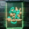 Budweiser Cowboy Play Guitar Home Bar Neon Light LED Sign Man Cave Decor