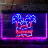 Budweiser Double Palm Tree LED Sign Home Bar Decor