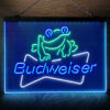 Budweiser Frog 3-Color LED Sign Man Cave Home Bar Pub Decor