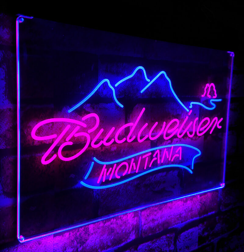 Budweiser Montana LED Sign Home Bar Decor