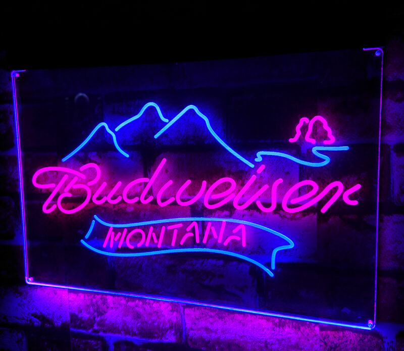 Budweiser Montana LED Sign Home Bar Decor