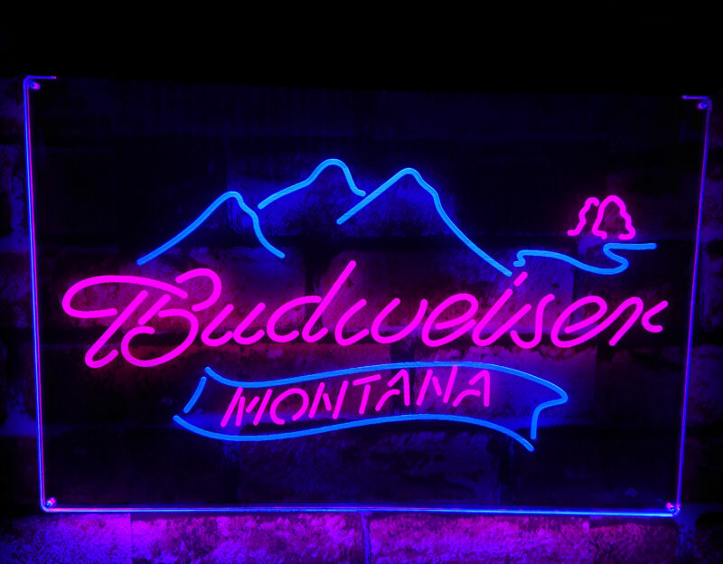 Budweiser Montana LED Sign Home Bar Decor