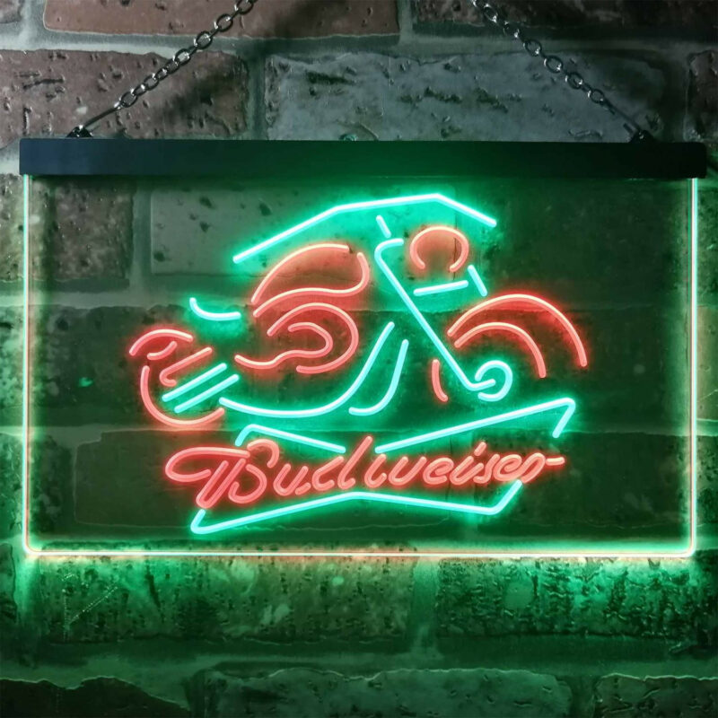 Budweiser Motorcycle LED Sign Man Cave Home Bar Pub Decor