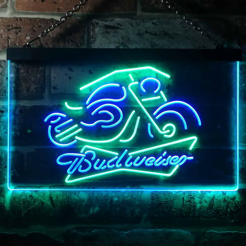 Budweiser Motorcycle LED Sign Man Cave Home Bar Pub Decor