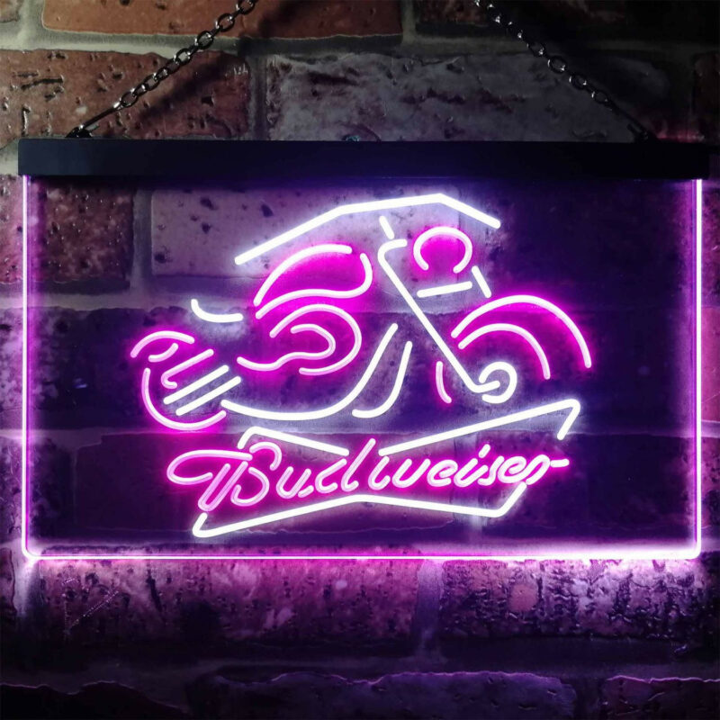 Budweiser Motorcycle LED Sign Man Cave Home Bar Pub Decor