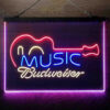 Budweiser Music Guitar 3-Color LED Sign Man Cave Home Bar Pub Decor