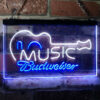 Budweiser Music Guitar Bar Decor Neon Light LED Sign Man Cave Decor