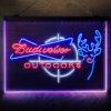 Budweiser Outdoor Hunting Cabin Deer 3-Color LED Sign Man Cave Home Bar Pub Decor