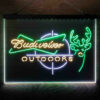 Budweiser Outdoor Hunting Cabin Deer 3-Color LED Sign Man Cave Home Bar Pub Decor