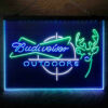 Budweiser Outdoor Hunting Cabin Deer 3-Color LED Sign Man Cave Home Bar Pub Decor