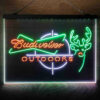 Budweiser Outdoor Hunting Cabin Deer 3-Color LED Sign Man Cave Home Bar Pub Decor