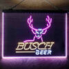 Buschs Cabin Deer Hunt 3-Color LED Sign Man Cave Home Bar Pub Decor