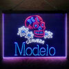 Cerveza Modelo Skull 3-Color LED Sign Man Cave Home Bar Pub Decor