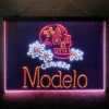 Cerveza Modelo Skull 3-Color LED Sign Man Cave Home Bar Pub Decor