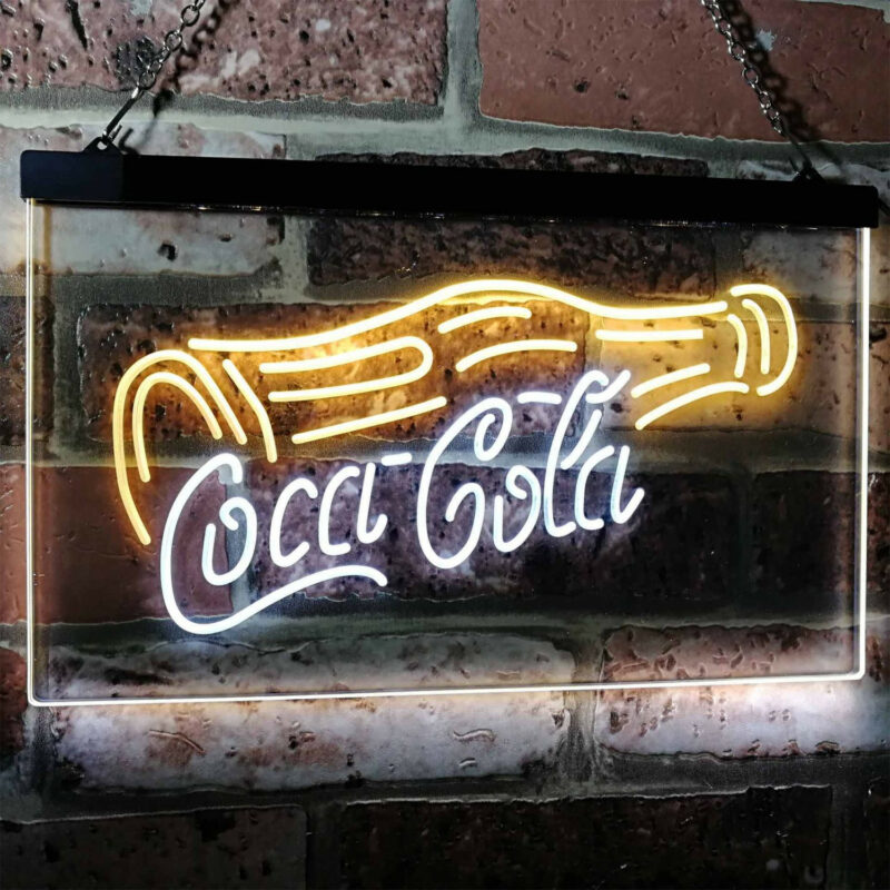 Coca Cola Bottle Drink LED Sign Man Cave Home Bar Pub Decor