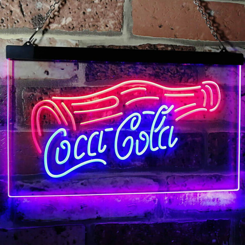 Coca Cola Bottle Drink LED Sign Man Cave Home Bar Pub Decor