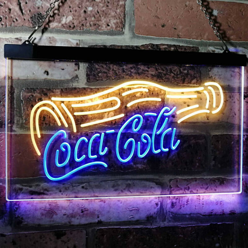 Coca Cola Bottle Drink LED Sign Man Cave Home Bar Pub Decor