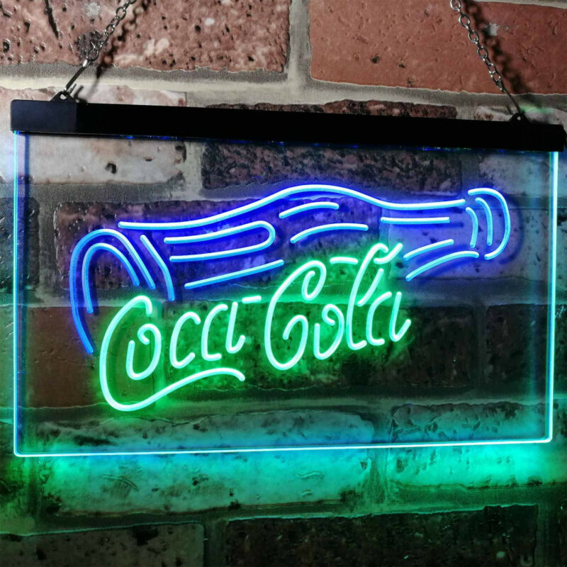 Coca Cola Bottle Drink LED Sign Man Cave Home Bar Pub Decor